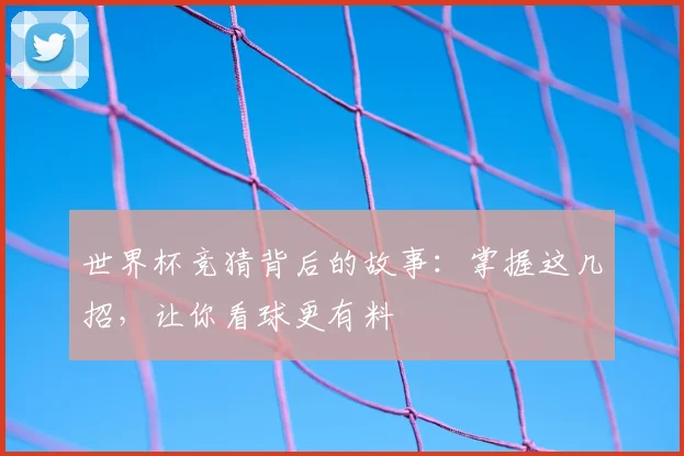世界杯竞猜背后的故事：掌握这几招，让你看球更有料
